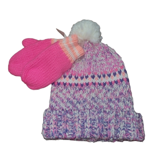 Knitted Hat and Mittens Set
